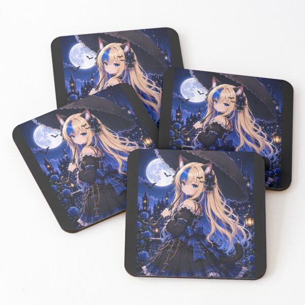 Item preview, Moonlit Parasol – Gothic Neko Girl designed and sold by Revyra Design .