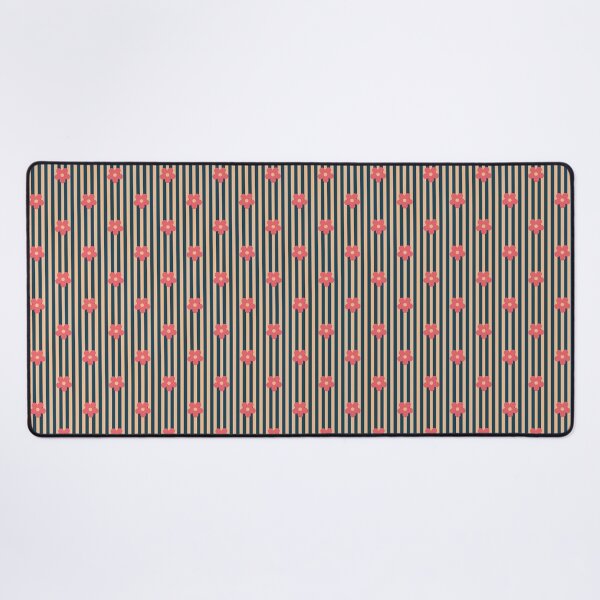 Item preview, Dark Blue Floral Pattern | Pink Flowers on Navy Stripes | Retro Floral Stripes Design | Preppy Pink Flower Pattern | Coquette Navy and Pink Flowers with Vertical Stripes designed and sold by VivaFy.