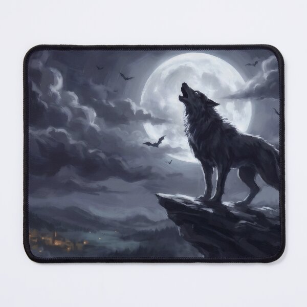 Item preview, Werewolf on the Moonlit Cliff designed and sold by RedPeaStudio.