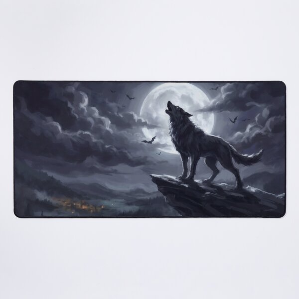 Item preview, Werewolf on the Moonlit Cliff designed and sold by RedPeaStudio.