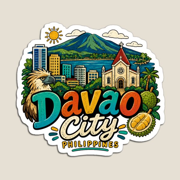 Item preview, Hand Drawn Davao City Philippines Travel Souvenir Landmark Gift designed and sold by MichaeIRellov.