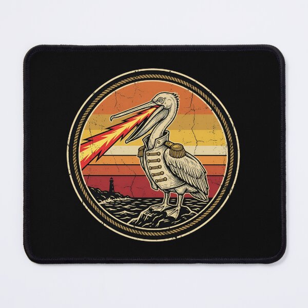 Item preview, Retro Laser Beak Pelican Vintage Badge designed and sold by DuckOddity.