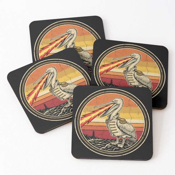 Item preview, Retro Laser Beak Pelican Vintage Badge designed and sold by DuckOddity.