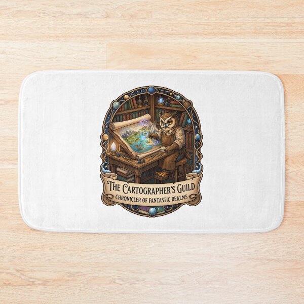 Item preview, The Cartographer's Guild | Owl Mapmaker | Fantasy Cartography | Magical World Map | Enchanted Library | RPG Adventure Gift designed and sold by MrDev.