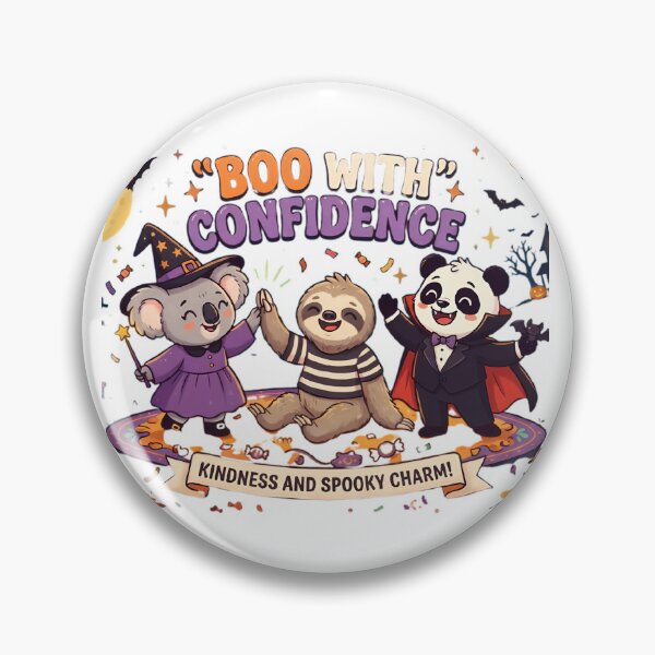 Item preview, Boo with Confidence Cute Halloween Koala, Sloth & Vampire Panda Retro Design designed and sold by HoMya.