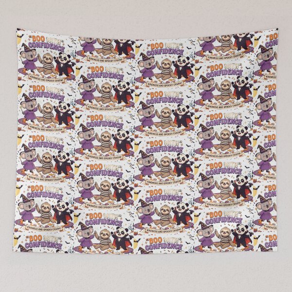 Item preview, Boo with Confidence Cute Halloween Koala, Sloth & Vampire Panda Retro Design designed and sold by HoMya.