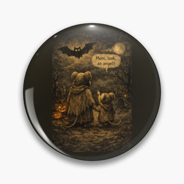 Item preview, Funny Halloween Bat Mouse Dark Humor Vintage Spooky Gift - Mom Look An Angel  designed and sold by Artycom.