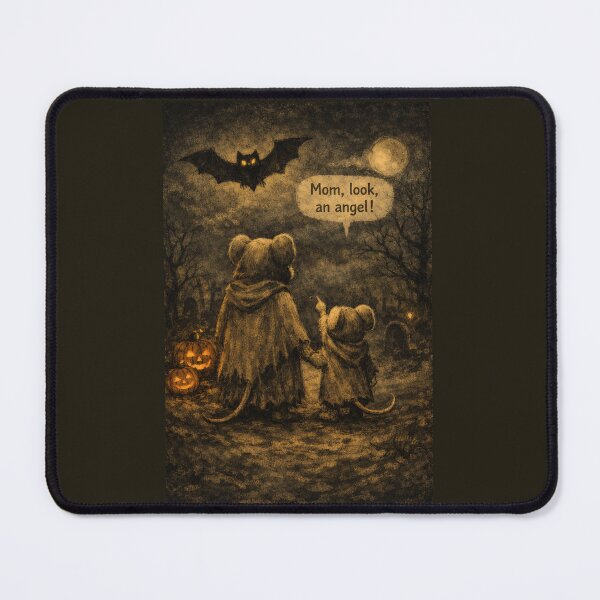 Item preview, Funny Halloween Bat Mouse Dark Humor Vintage Spooky Gift - Mom Look An Angel designed and sold by Artycom.