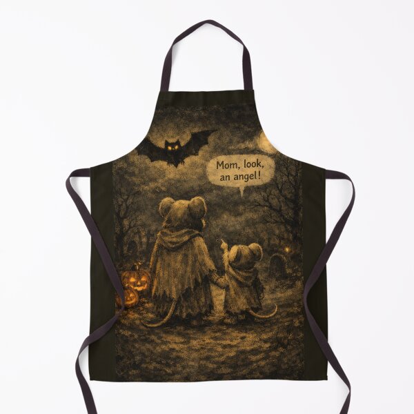 Item preview, Funny Halloween Bat Mouse Dark Humor Vintage Spooky Gift - Mom Look An Angel designed and sold by Artycom.