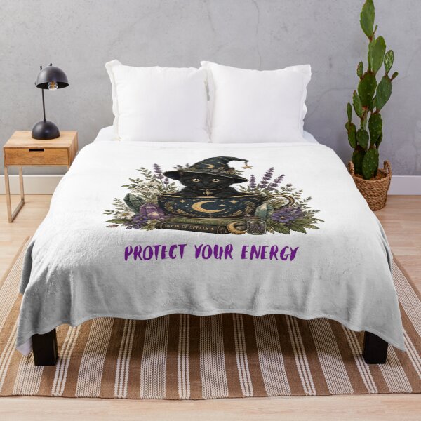 Item preview, Protect Your Energy Black Cat Witchy Coffee Cup designed and sold by RajStore41.