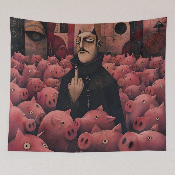 Item preview, the evil guy and his pigs designed and sold by Henri Banks.