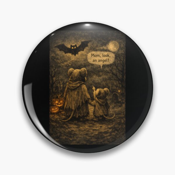 Item preview, Funny Halloween Bat Mouse Dark Humor Vintage Spooky Gift - Mom Look An Angel  designed and sold by Artycom.