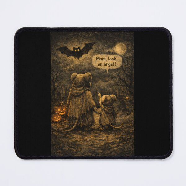 Item preview, Funny Halloween Bat Mouse Dark Humor Vintage Spooky Gift - Mom Look An Angel designed and sold by Artycom.