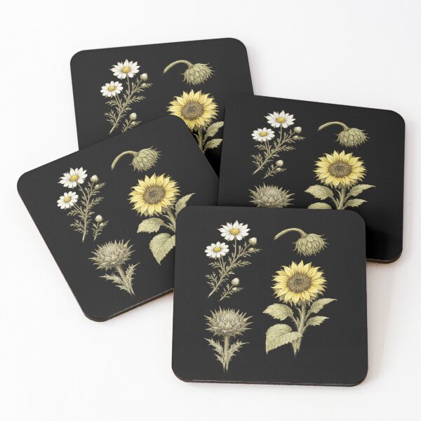 Item preview, Vintage Sunflower, Chamomile & Thistle Botanical Art designed and sold by Anyshca.
