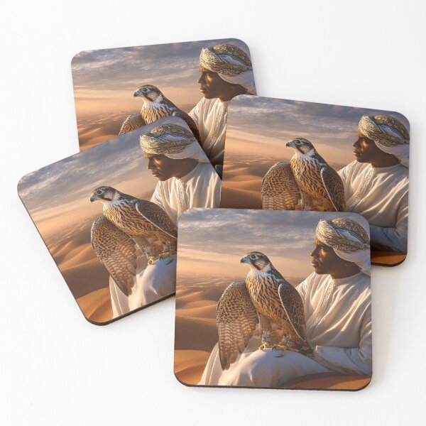 Item preview, Falconer in Desert at Sunset with Majestic Falcon designed and sold by Artessie.