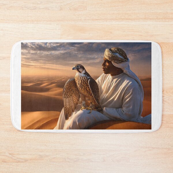 Item preview, Falconer in Desert at Sunset with Majestic Falcon designed and sold by Artessie.