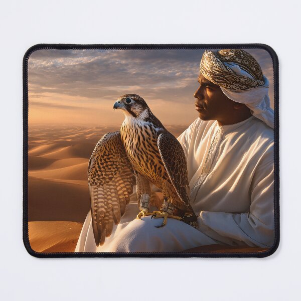 Item preview, Falconer in Desert at Sunset with Majestic Falcon designed and sold by Artessie.