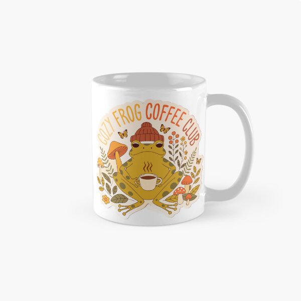 Artikelvorschau, Cozy Frog Coffee Club-Aufkleber entworfen und verkauft von inkfusionhub99.