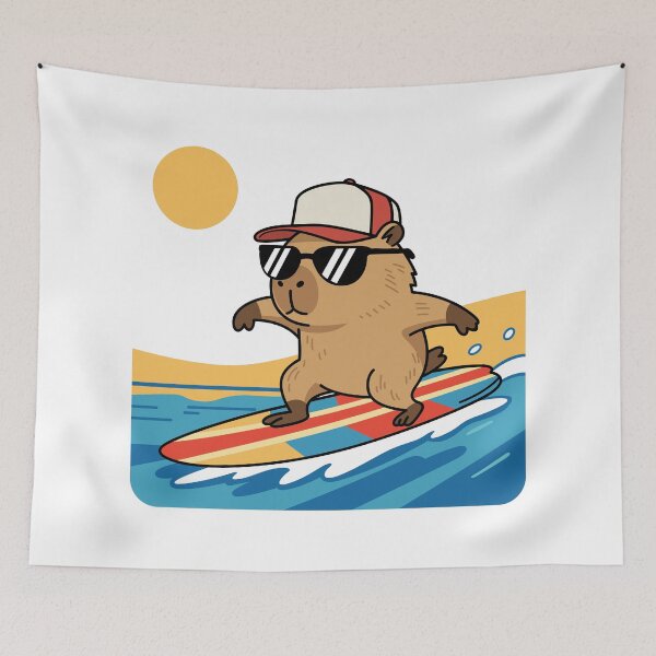 Item preview, Cool Surfing Capybara Graphic designed and sold by RiderSpoon.