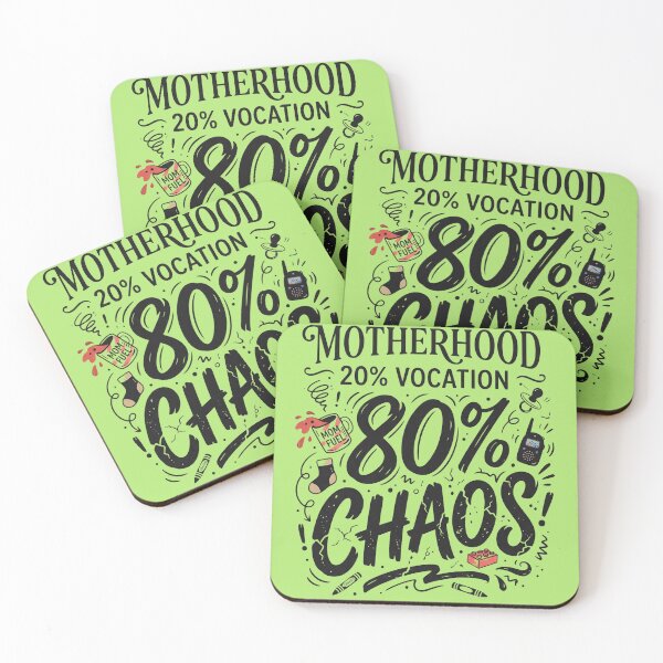 Item preview, Motherhood 20% Vocation 80% Chaos - Parenting Humor designed and sold by CoffeeAndChao.