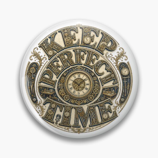 Item preview, Keep Perfect Time – Vintage Horology Clockwork Typography designed and sold by Golden Era Studio.