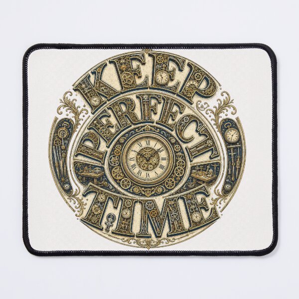 Item preview, Keep Perfect Time – Vintage Horology Clockwork Typography designed and sold by Golden Era Studio.