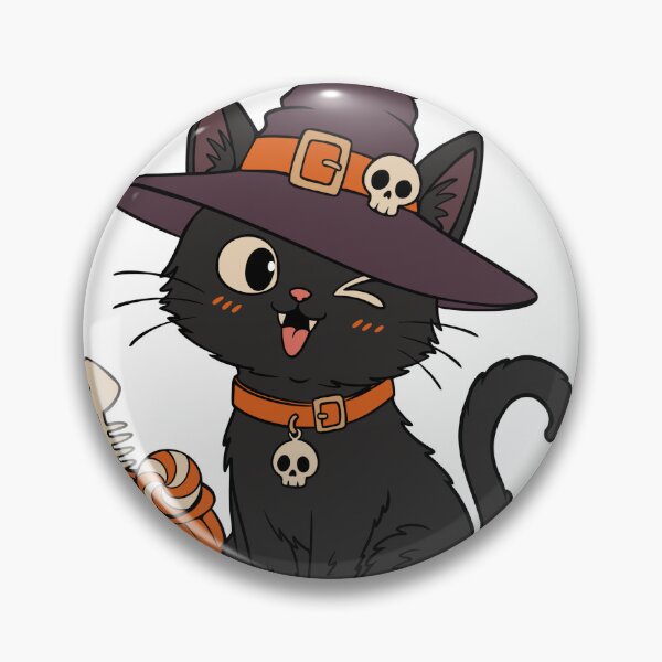 Item preview, Cute Witch Cat With Halloween Magic  designed and sold by KAWAII STUDIO NB.