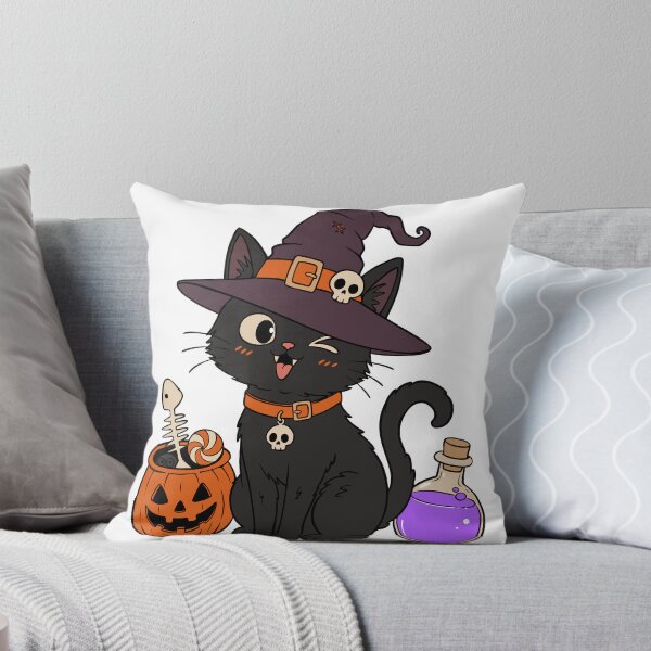 Item preview, Cute Witch Cat With Halloween Magic  designed and sold by KAWAII STUDIO NB.