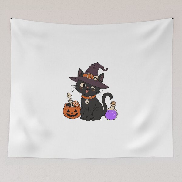 Item preview, Cute Witch Cat With Halloween Magic  designed and sold by KAWAII STUDIO NB.