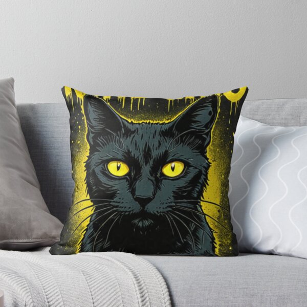 Item preview, Art - Stylized Nocturnal Feline, Dark and Captivating Graphic Illustration designed and sold by World-Pets.