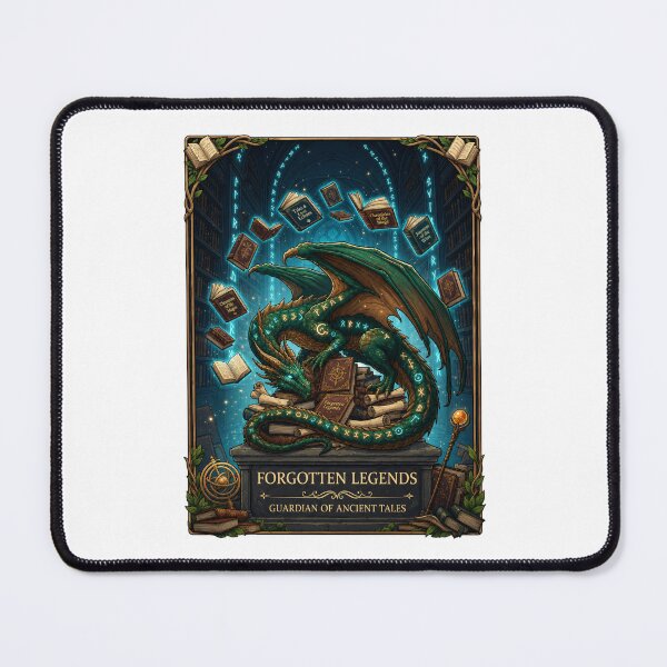 Item preview, Forgotten Legends | Dragon Guardian of Ancient Tales | Enchanted Library | Fantasy Dragon | Magical Books | Dark Academia | Book Lover Gift designed and sold by MrDev.