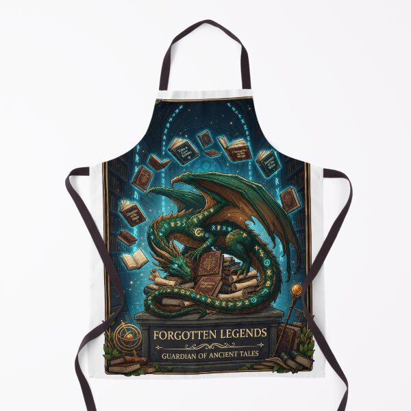 Item preview, Forgotten Legends | Dragon Guardian of Ancient Tales | Enchanted Library | Fantasy Dragon | Magical Books | Dark Academia | Book Lover Gift designed and sold by MrDev.