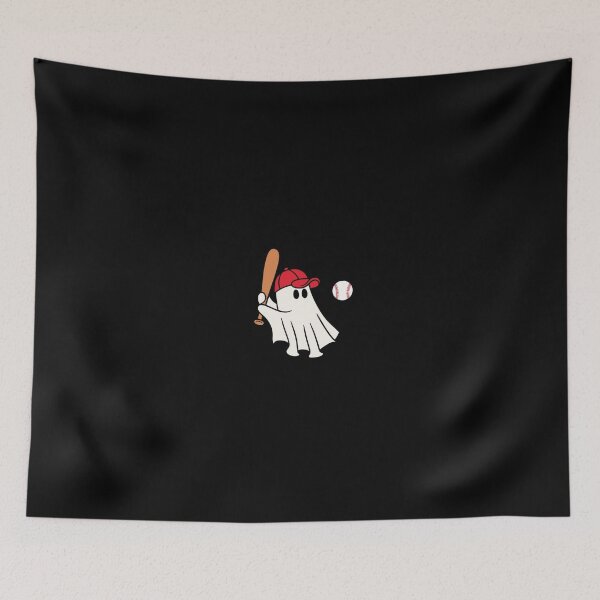 Item preview, Baseball Player Ghost Graphic - Cute Ghost Holding Bat Vector Art designed and sold by GrimNest.