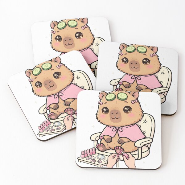 Item preview, Cute Capybara Spa Day Kawaii Self Care Salon Pink Aesthetic designed and sold by Ala'Salem| Cute Characters, Real Moods.