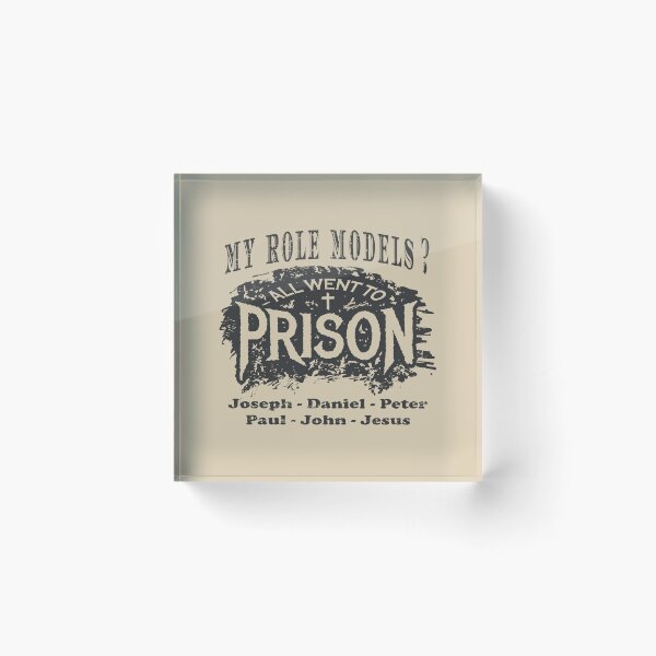 Item preview, My Role Models? All Went to Prison | Funny Christian Typography - Joseph Daniel Peter Paul John Jesus | Faith Humor grey black designed and sold by ZechJohnRB.
