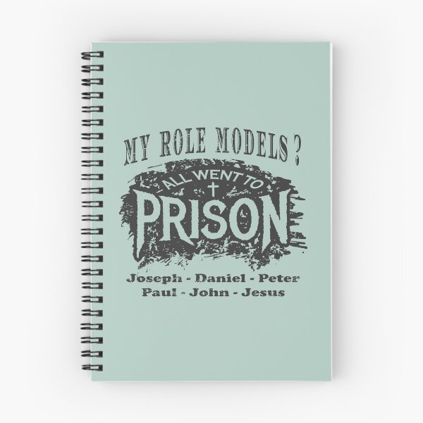 Item preview, My Role Models? All Went to Prison | Funny Christian Typography - Joseph Daniel Peter Paul John Jesus | Faith Humor grey black designed and sold by ZechJohnRB.