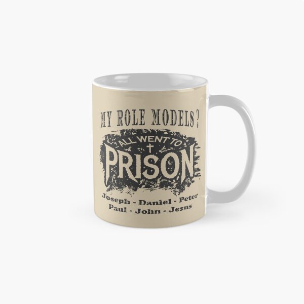 Item preview, My Role Models? All Went to Prison | Funny Christian Typography - Joseph Daniel Peter Paul John Jesus | Faith Humor grey black designed and sold by ZechJohnRB.