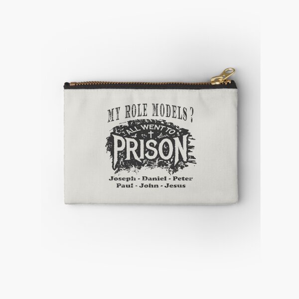 Item preview, My Role Models? All Went to Prison | Funny Christian Typography - Joseph Daniel Peter Paul John Jesus | Faith Humor grey black designed and sold by ZechJohnRB.