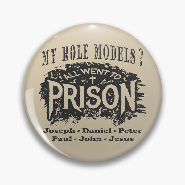 Item preview, My Role Models? All Went to Prison | Funny Christian Typography - Joseph Daniel Peter Paul John Jesus | Faith Humor grey black designed and sold by ZechJohnRB.