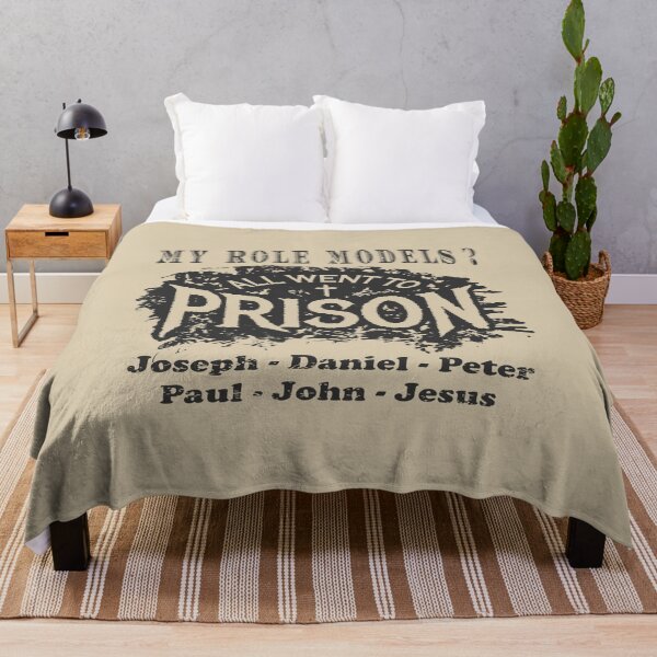 Item preview, My Role Models? All Went to Prison | Funny Christian Typography - Joseph Daniel Peter Paul John Jesus | Faith Humor grey black designed and sold by ZechJohnRB.