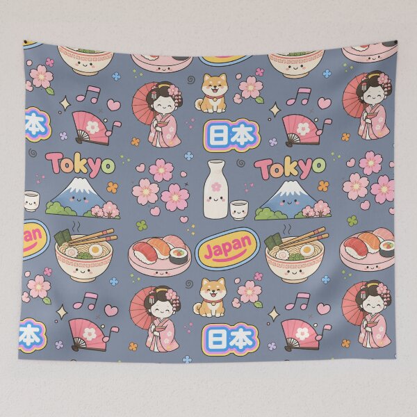 Item preview, Japan Cute Collage Pastel Seamless Pattern designed and sold by HowToCanadian.
