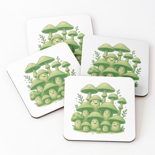 Item preview, Cute Green Mushroom Friends Forest Design designed and sold by GetGoodFit.