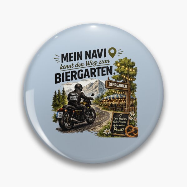 Item preview, Funny Bavarian Motorcycle Design – "Mein Navi kennt den Weg zum Biergarten" designed and sold by Alpine-Ink.