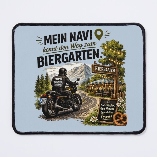 Item preview, Funny Bavarian Motorcycle Design – "Mein Navi kennt den Weg zum Biergarten" designed and sold by Alpine-Ink.