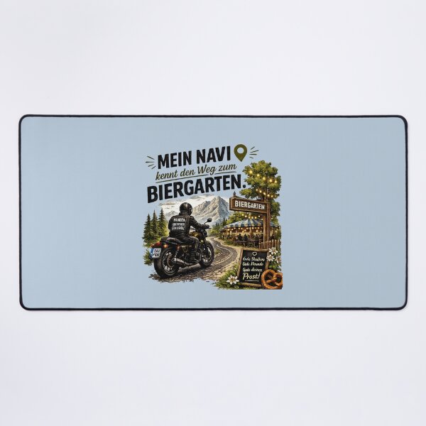 Item preview, Funny Bavarian Motorcycle Design – "Mein Navi kennt den Weg zum Biergarten" designed and sold by Alpine-Ink.