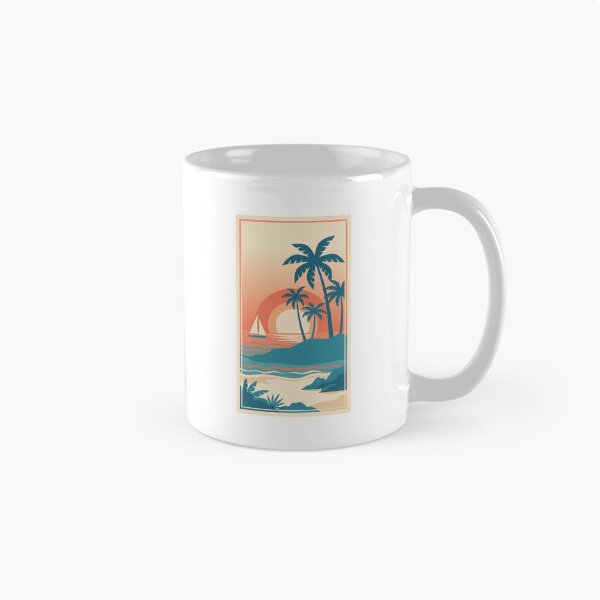 Item preview, Tropical Sunset Palm Tree Beach Poster designed and sold by hattie's.