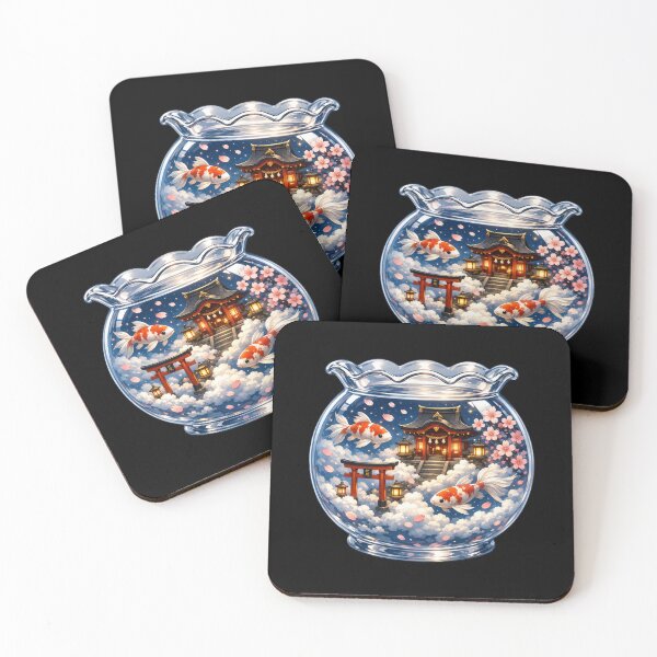 Item preview, Celestial Koi Shrine | Japanese Fantasy Goldfish Bowl | Sakura Temple | Floating Clouds | Zen Aesthetic | Koi Fish Art | Japanese Decor Gift designed and sold by MrDev.