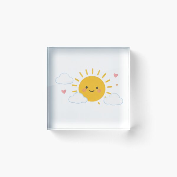 Item preview, Cute Kawaii Smiling Sun Clouds Hearts Yellow Sunshine Aesthetic designed and sold by Rehnair.