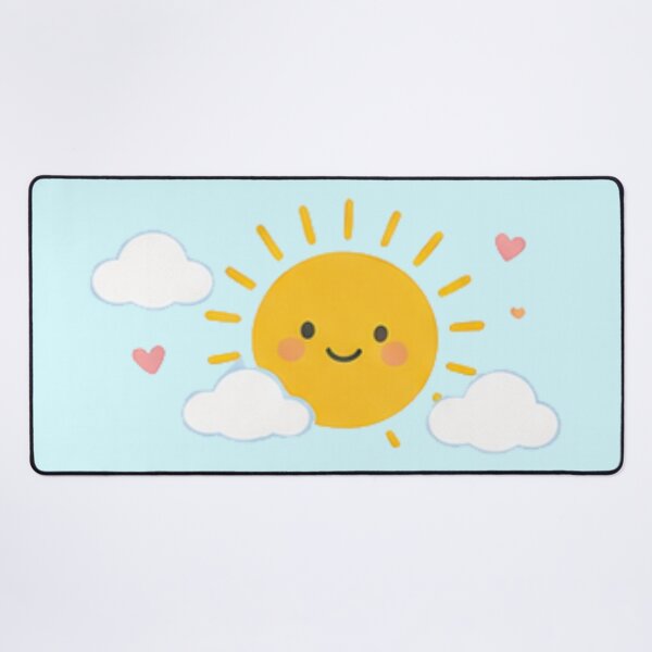 Item preview, Cute Kawaii Smiling Sun Clouds Hearts Yellow Sunshine Aesthetic designed and sold by Rehnair.