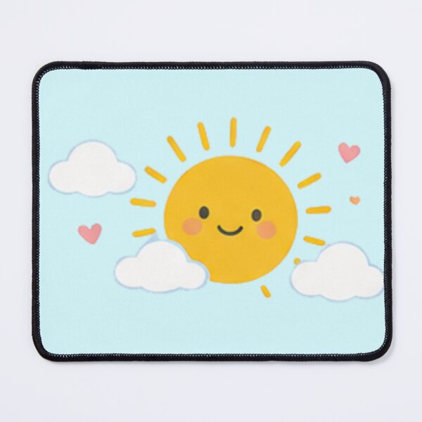 Item preview, Cute Kawaii Smiling Sun Clouds Hearts Yellow Sunshine Aesthetic designed and sold by Rehnair.